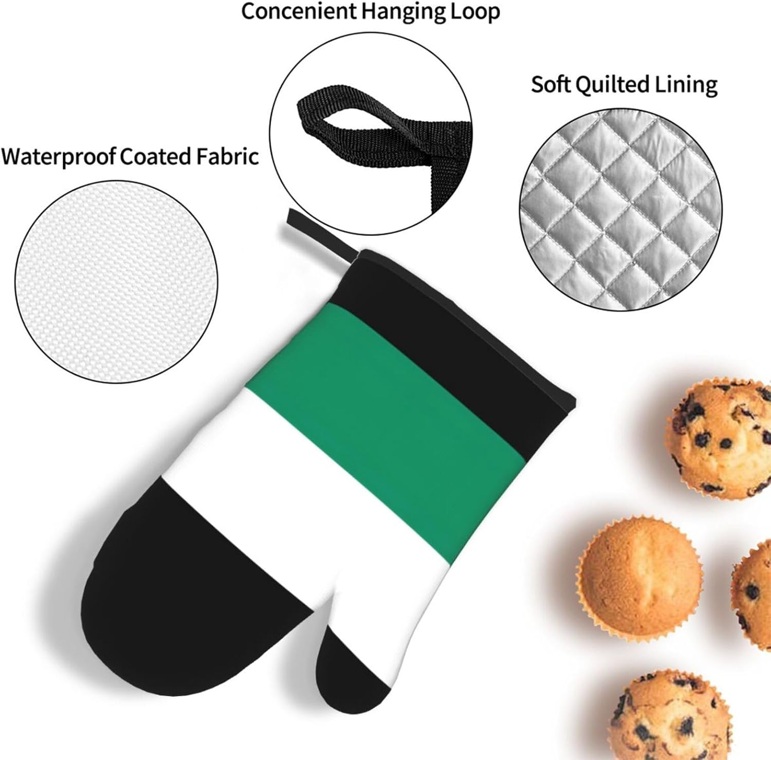 Palestine Flag Print Heat Resistant Microwave Gloves, Used for Baking, Cooking, and Fashion Kitchen Essentials