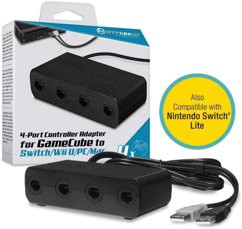 Hyperkin 4-Port Controller Adapter for GameCube Compatible with Nintendo Switch/ Wii U/ PC