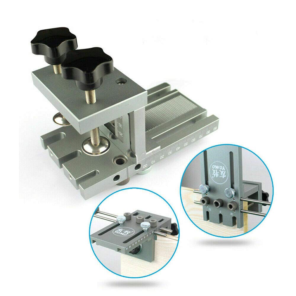 Posicionador de taladros de Madera Profesional Kit Guía de Broca Guía de Taladro Guía para Tacos Soporte para Tacos de Madera Herramientas Carpinteria, 6/8/10 mm Ajustable Guia Para Agujeros Ocultos