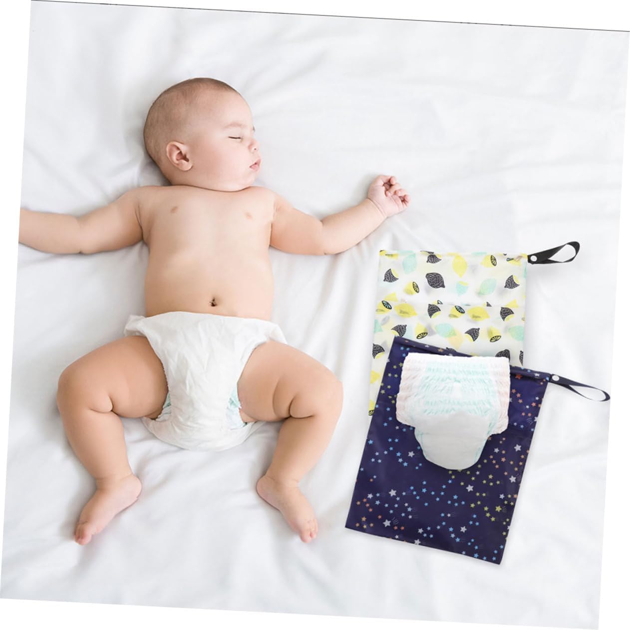 4pcs Wet Bag for Cloth Diapers Diaper Bag Accessories Reusable Wet Dry for Travel Pool Stroller