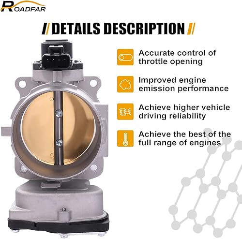 Miniatura 3 de ROADFAR Cuerpo del acelerador de 2.953 in 5.4L con TPS para Ford F-150 V8 2005-2010para Ford Expedition V8 2005-2014para Ford F-250 F-350 Super Duty