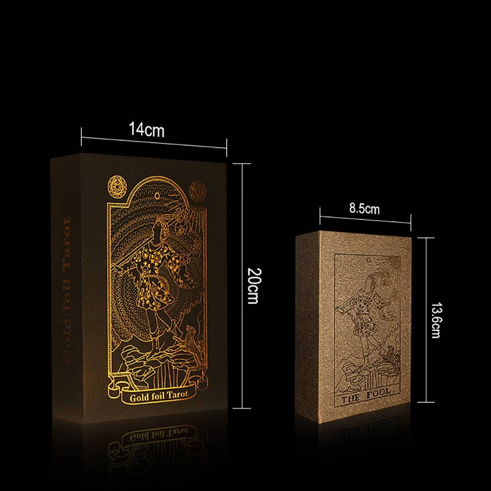 Générique Jeu de Tarot en Feuille d'or, ce Jeu est Un favori pour Les Joueurs débutants et expérimentés (édition Collector) Gold Foil Tarot Deck,Red Cloth,13.6cm*8.5cm