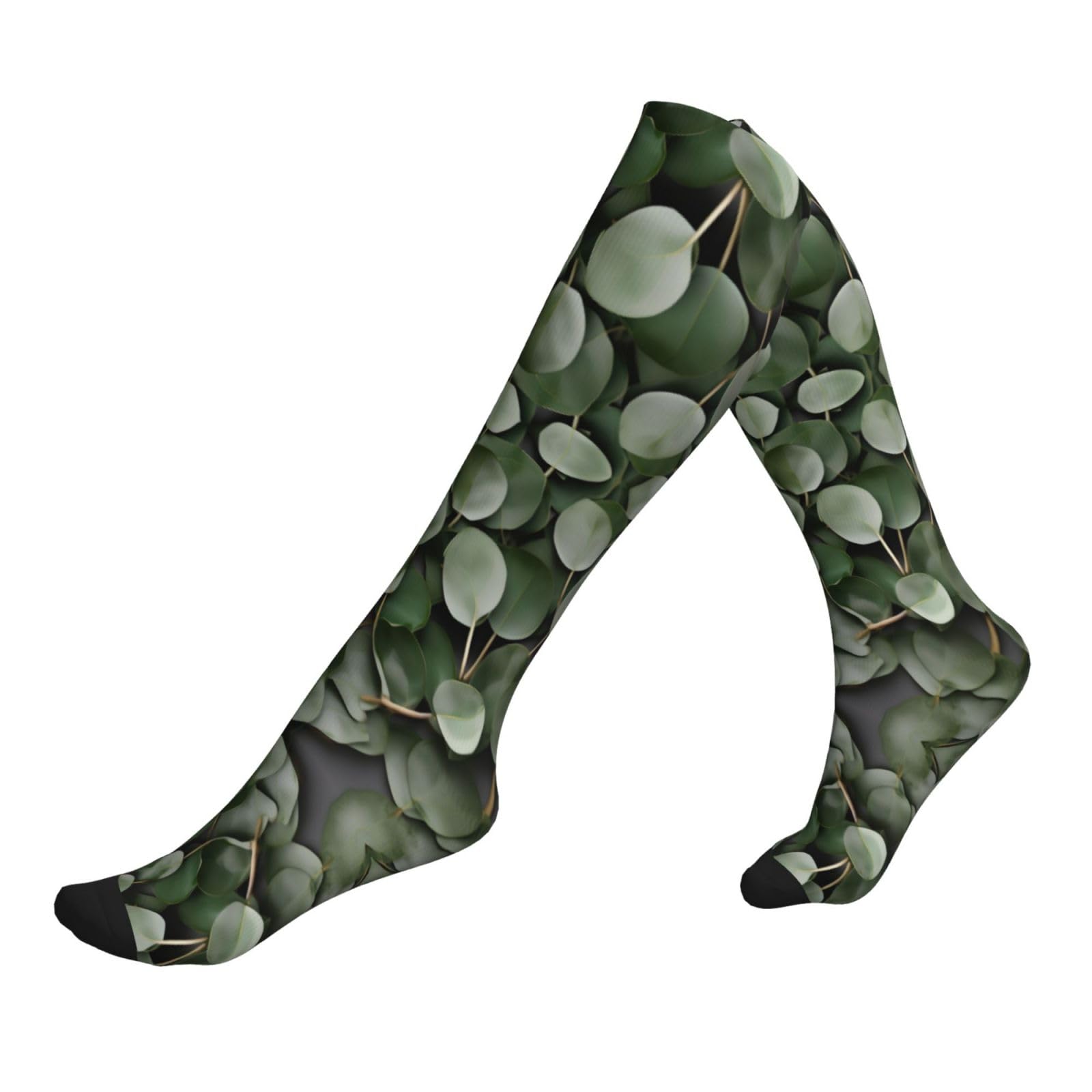 HJLUUFT Eucalyptus Leaves Compression Socks for Men and Women - Moisture-Wicking Socks, Diabetic and Neuropathy Socks