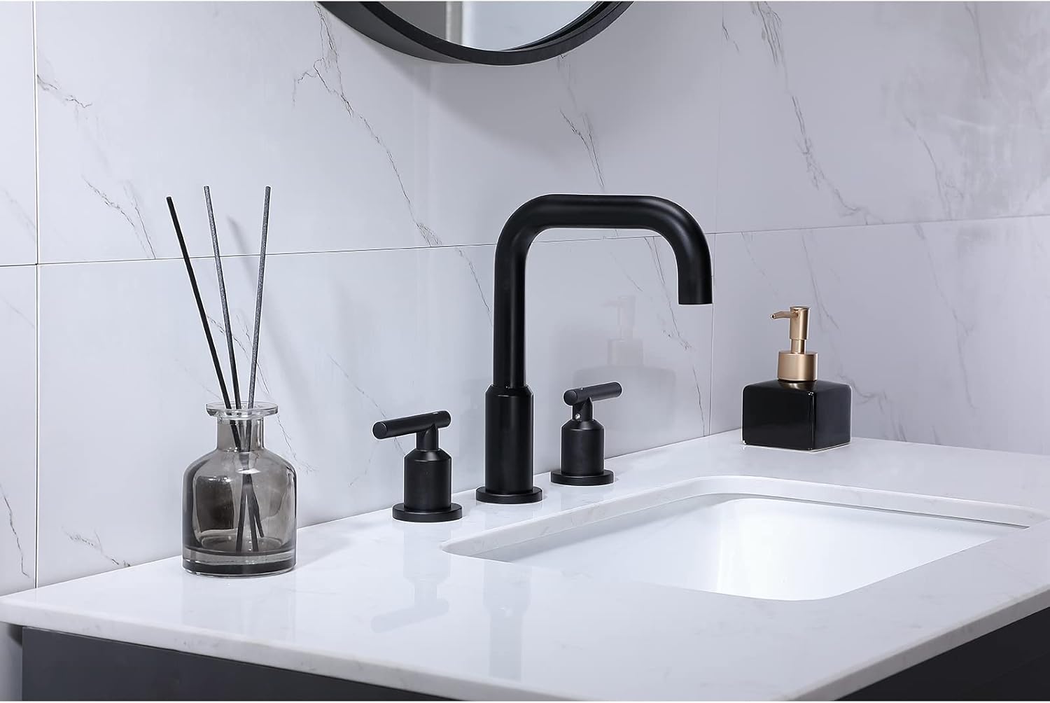 🛒 Crаzу Dеаlѕ SHACO Matte Black Bathroom Faucet 3 Hole,8 Inch Widespread Black Bathroom Sink Faucet,2 Handle Stainless Steel Bathroom Lavatory Vanity Faucet Set with cUPC Supply Lines Gеt Chеар Prісе SHACO Matte Black Bathroom Faucet 3 Hole,8 Inch Widespread Black Bathroom Sink Faucet,2 Handle Stainless Steel Bathroom Lavatory Vanity Faucet Set with cUPC Supply Lines