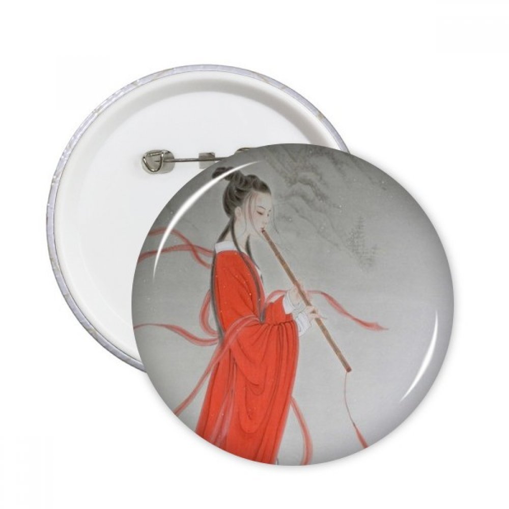 Badge Flûte Rouge Peinture Chinoise Broche Élégante Décoration pour Vêtements - 3