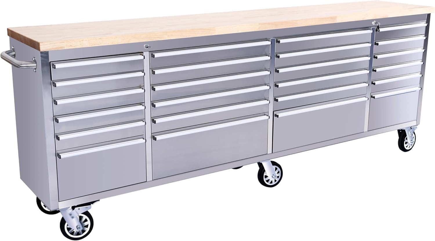 GarveeTech 96 in Tool Chest, Tool Box Mobile 24 Drawers Storage Rolling Cabinet with Wheels Lock Key Locking System Drawer Liners for Garage Warehouse