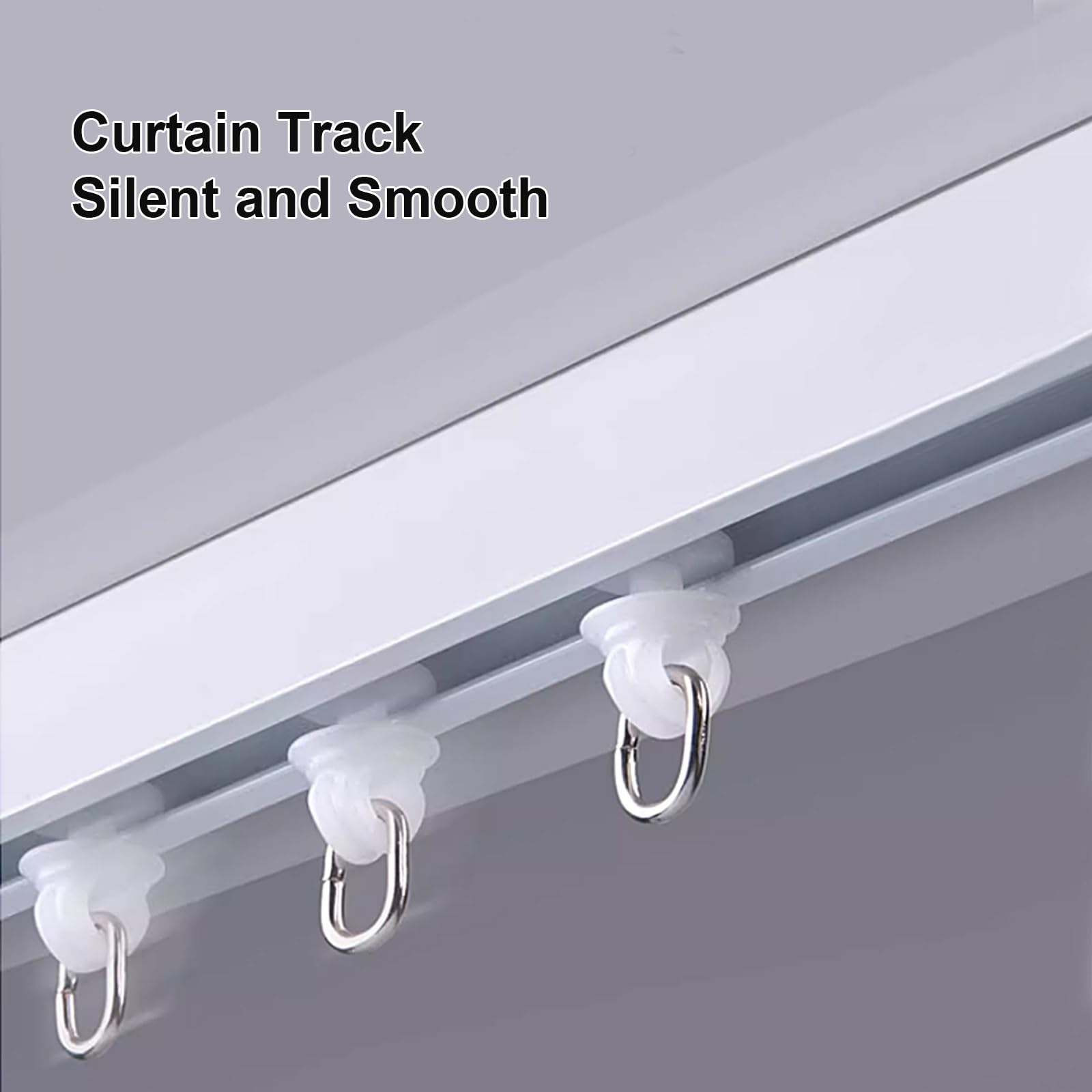 Rail de Rideau en Aluminium Robuste - 280 cm, pour Rideaux de séparation de pièce, de fenêtre et de Salle de Bain. Barre de Rideau Blanche Durable pour Une Installation Facile.