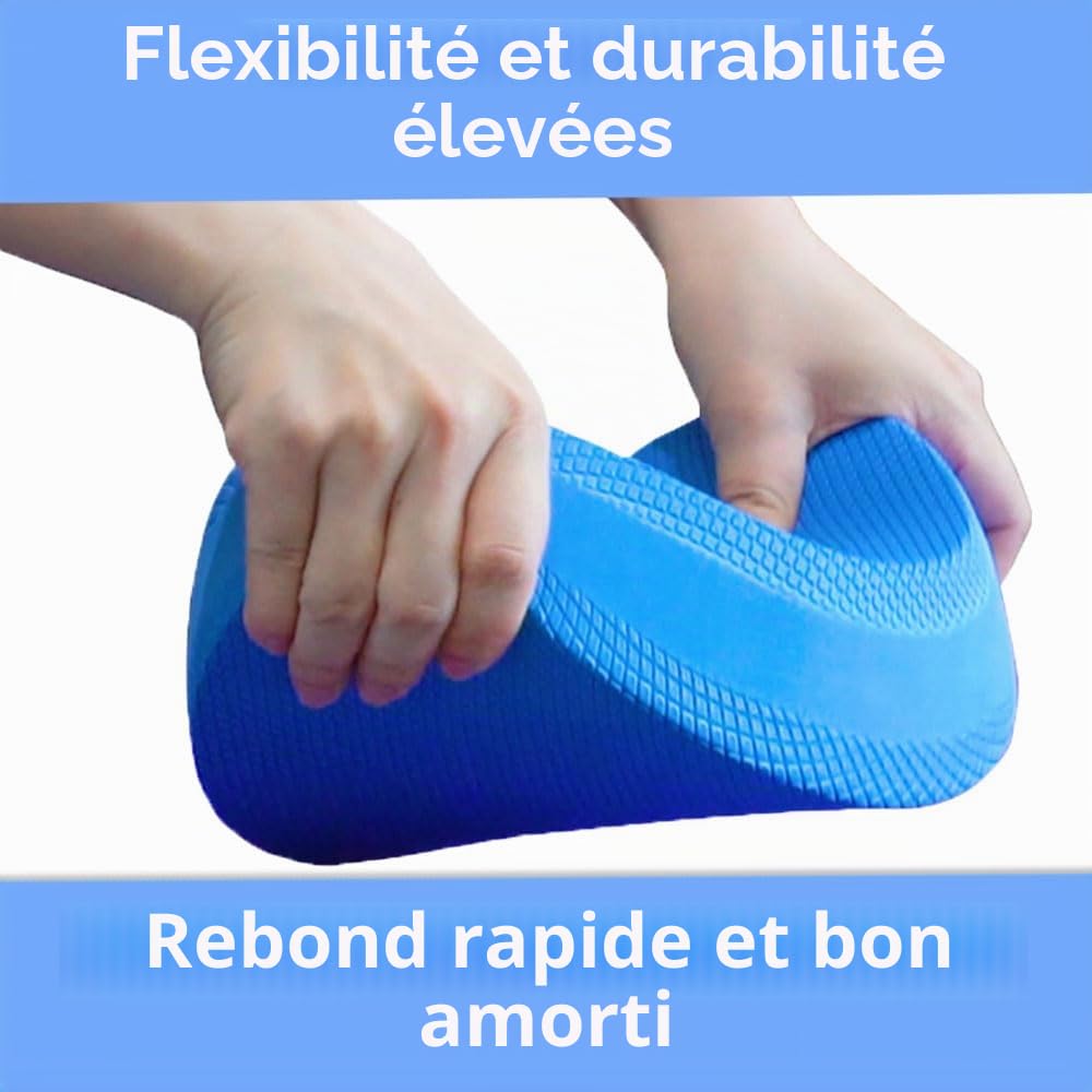 Coussin D'Équilibre Oval En Mousse TPE – Bleu – Fitness, Yoga, Confort Au Bureau