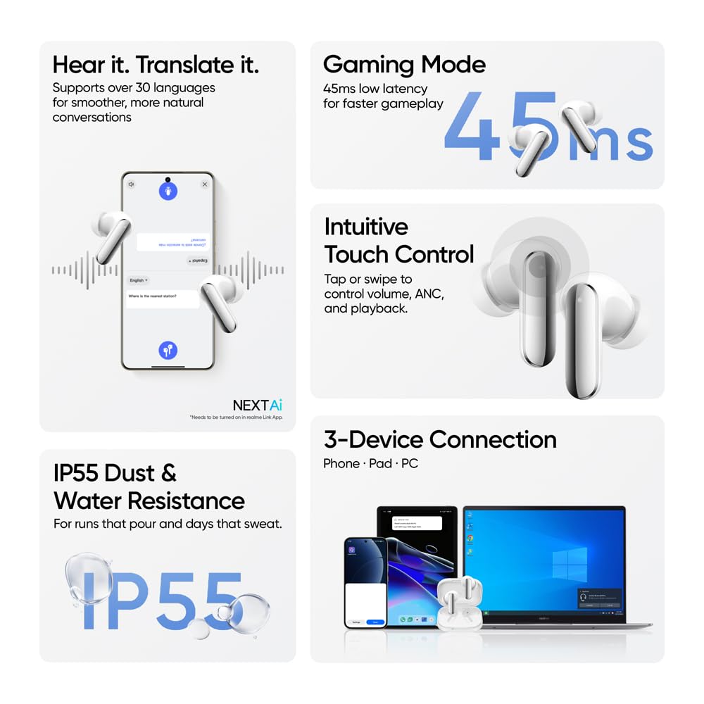 realme Buds Air 8 Pro TWS Earbuds - ANC & Spatial Audio -6 realme Buds Air 8 Pro TWS Earbuds - ANC & Spatial Audio -6