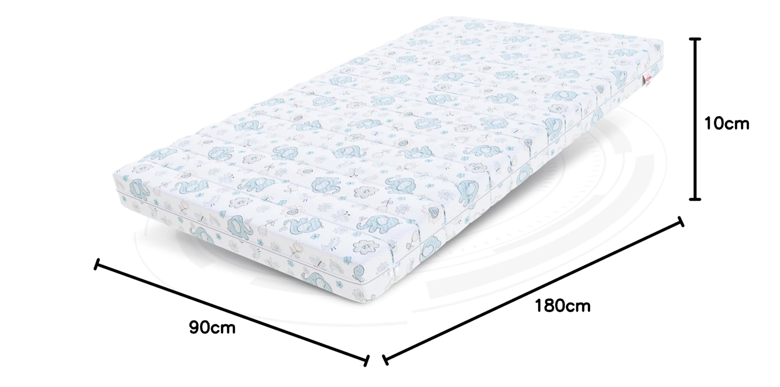 FDM Melody Matelas 90 x 180 cm Mousse à Mémoire de Forme Épaisseur 10 cm Fermeté H3 Matelas à Deux Faces Oeko-TEX Hypoallergénique Housse Lavable Dumbo