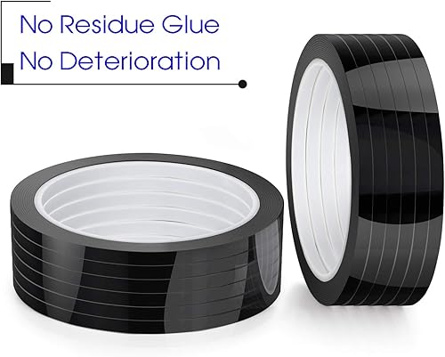 Miniatura 3 de HULISEN 12 cintas adhesivas para pizarra blanca de 0118in de ancho color negro para marcar cuadrícula cintas autoadhesivas para gráficos cinta