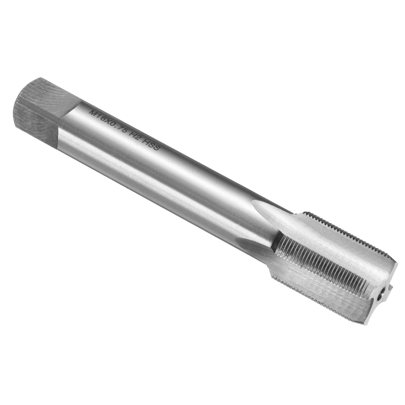sourcing map Hand Plug Tap M16 x 0.75 H2 Metric Thread Plug Style Taps Straight Flute Screw Tapping Threading Tool High Speed Steel HSS6542