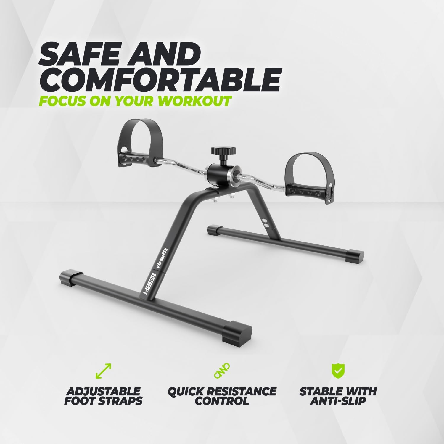 VirtuFit V1 Entraîneur de Mouvement - Pédale Blanc - Mini Vélo d'Exercise - Machine d'Entraînement - Réhabilitation des Jambes