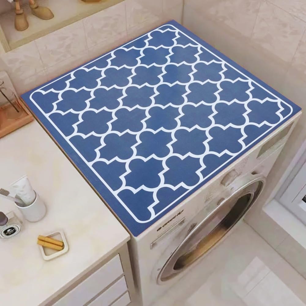 Homecloud Non-Slip Washing Machine Mat – Durable Waterproof Protective Cover for Washer & Dryer, Dust-Resistant Mat Ideal for Laundry Room & Kitchen Appliances (Navy)