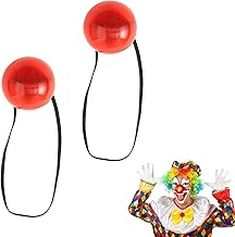 Nez Rouge,Nez de Clown Rouge,2 PCS Nez de Clown Lumineux,Nez de Clown Amusant,Nez de Clown à LED,Nez Rouge Clignotant avec Bande élastique,Nez de Clown avec élastique,pour Cosplay,Accessoires de Fête