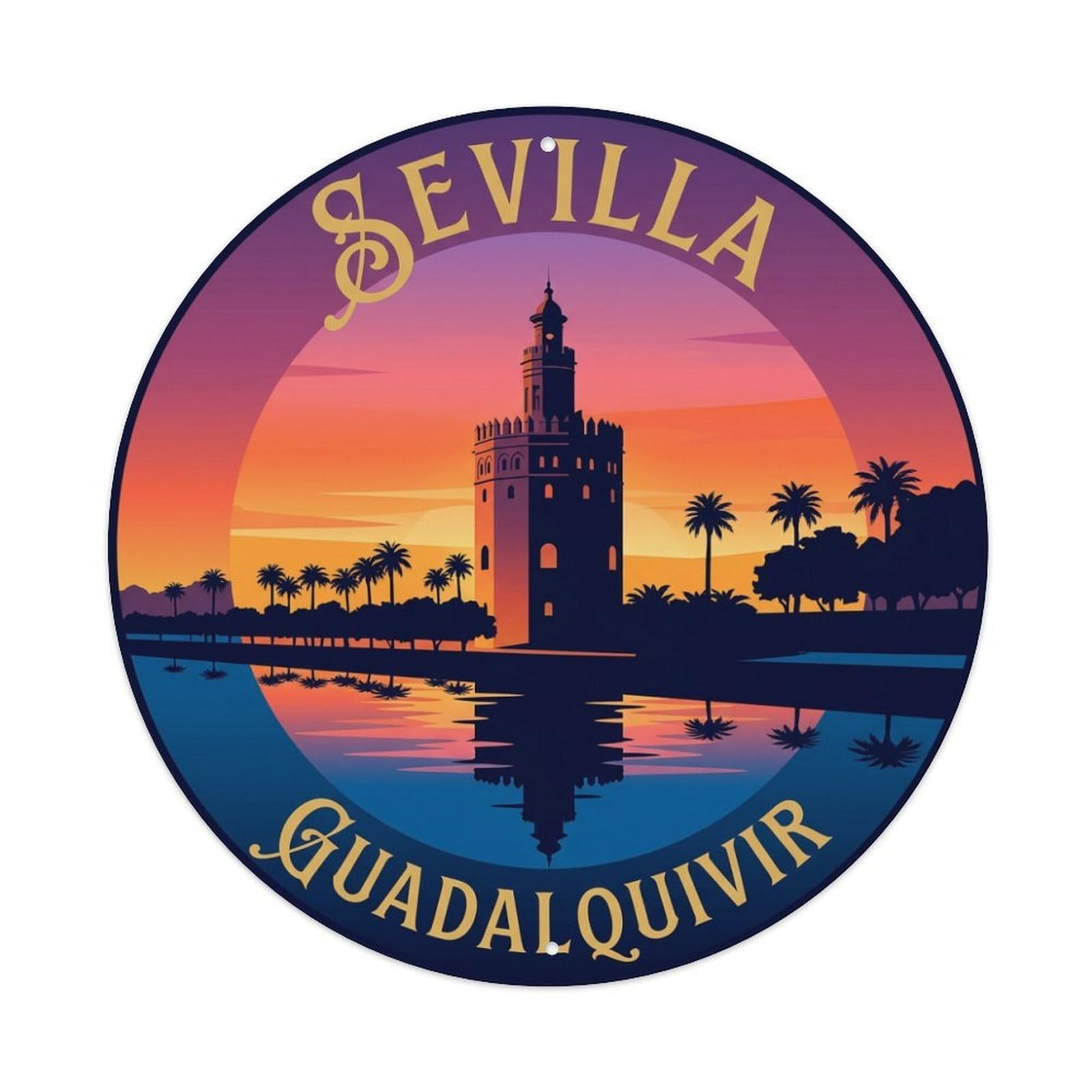 Metal Tin Sign Vintage Travel Seville Spain