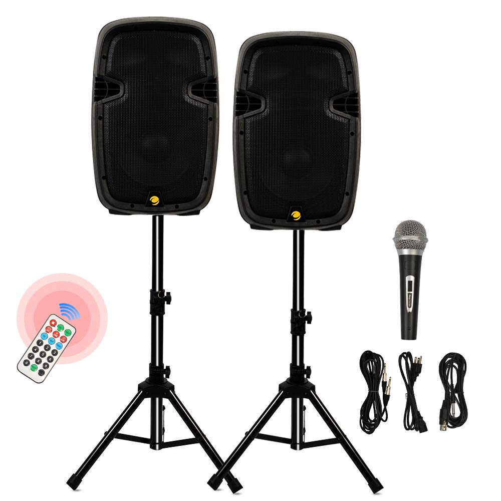 Buy KEDY 10’’ 1600 Watts Dual 2Way Powered PA Speaker System, Portable