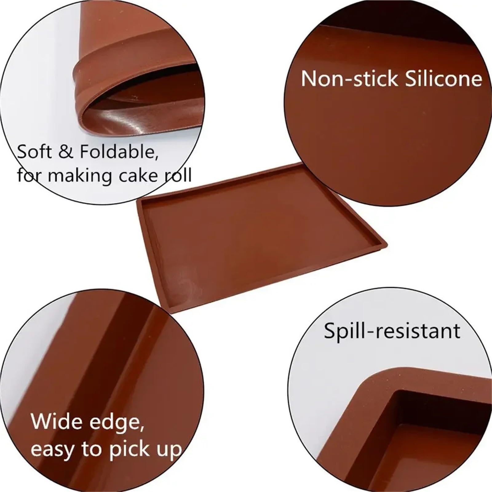 Ofenmatte 4 Stück Silikon-Backmatte, Ofenmatte, Antihaft-Backen, Gebäck, Werkzeuge, Küchenhelfer, Zubehör(Blue)