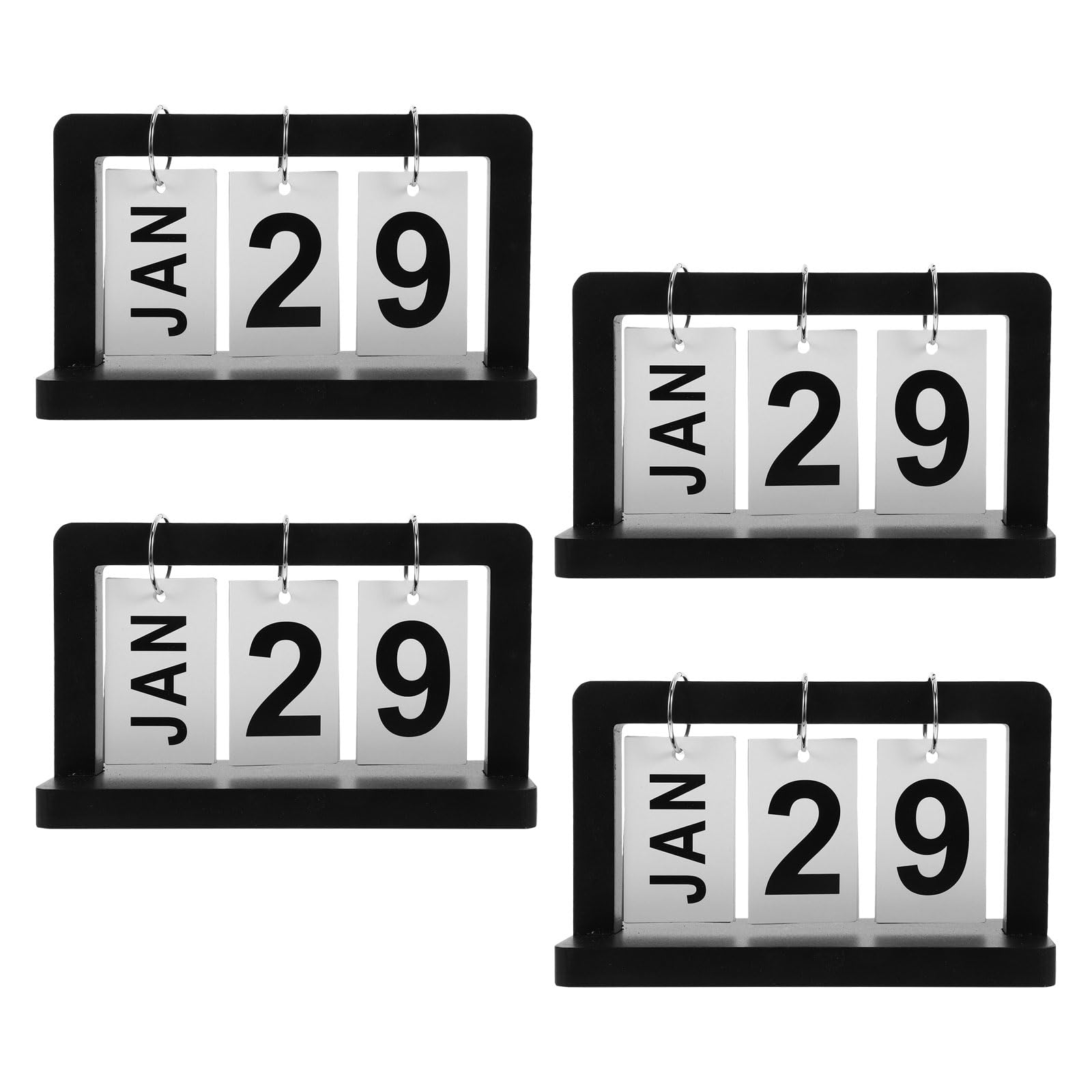 Zerodeko Holz Klappkalender Tischkalender Vintage Stil Wiederverwendbarer Ewiger Monats und Tagesplaner für Schreibtisch Büro Dekoration