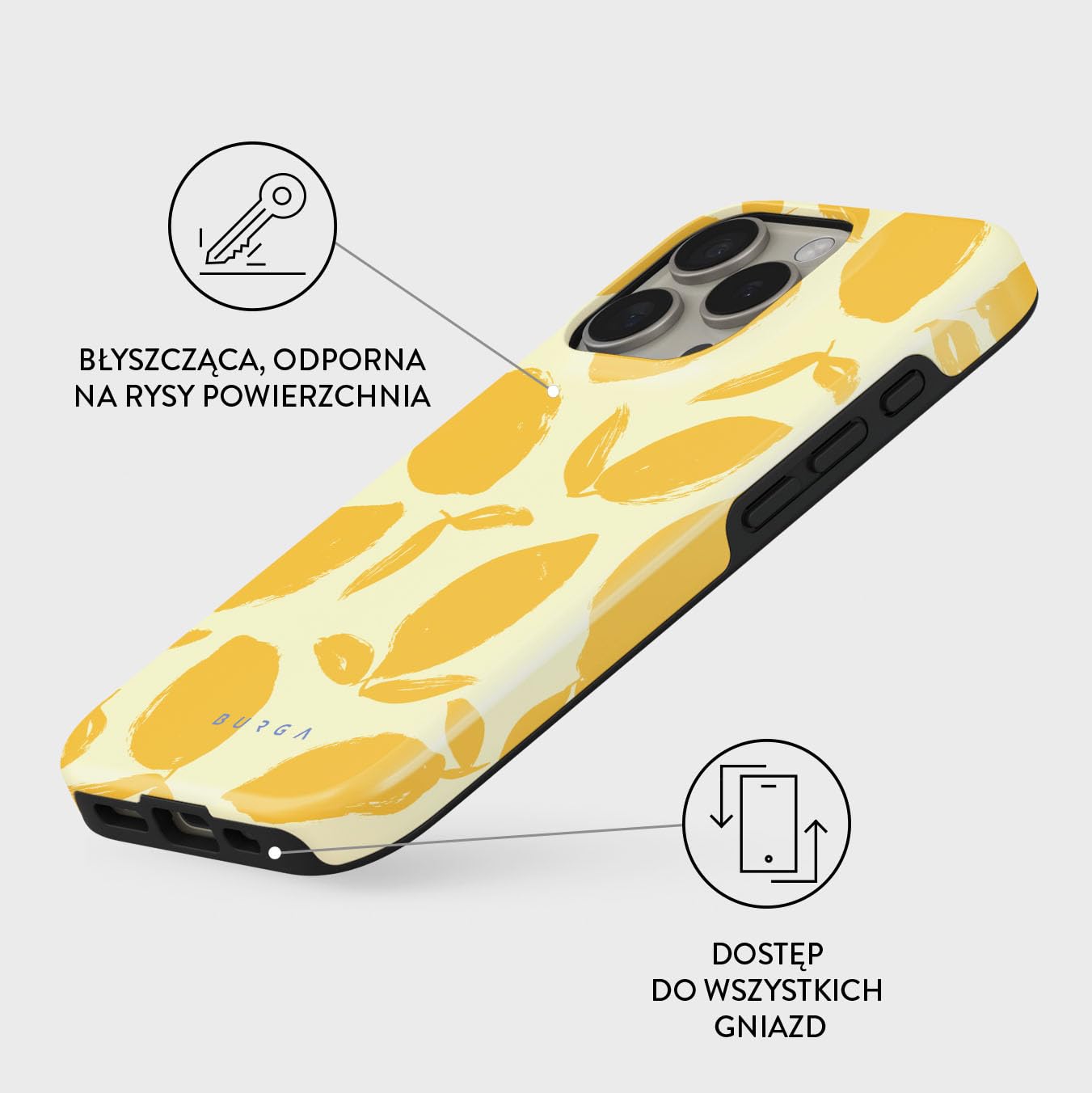 BURGA Etui na iPhone 16 Pro – Dwuwarstwowa Hybrydowa Obudowa z Amortyzującym TPU, Odporna na Zarysowania, Podniesiona Ramka dla Ochrony Ekranu, Kompatybilne z MagSafe do Codziennego Użytku