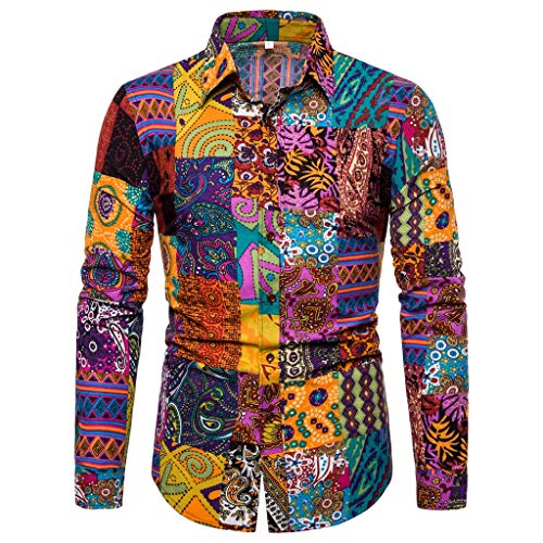 Xmiral T Shirt Uomo Vintage Casual a Maniche Corte Slim Fit Maniche Corte Camicetta Maglietta Camicetta Maglia Maglietta a Maniche Corte da Uomo (XL,Multicolore)
