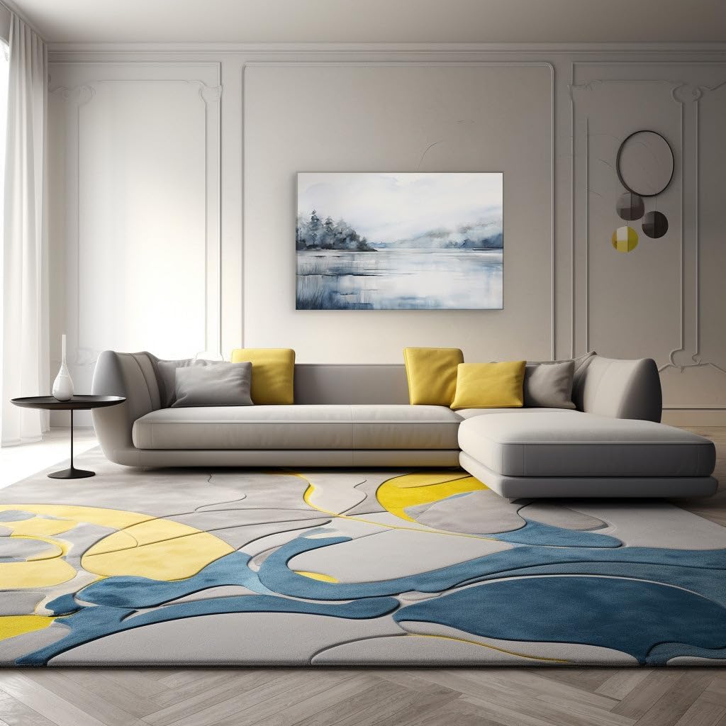 Canvas for Living room. Whispering Winter Serenity: A Lakeside Haven in Grayscale, 27 x 18 inch Canvas Wall Art - Surrealistic Visions - Modern Home Decor