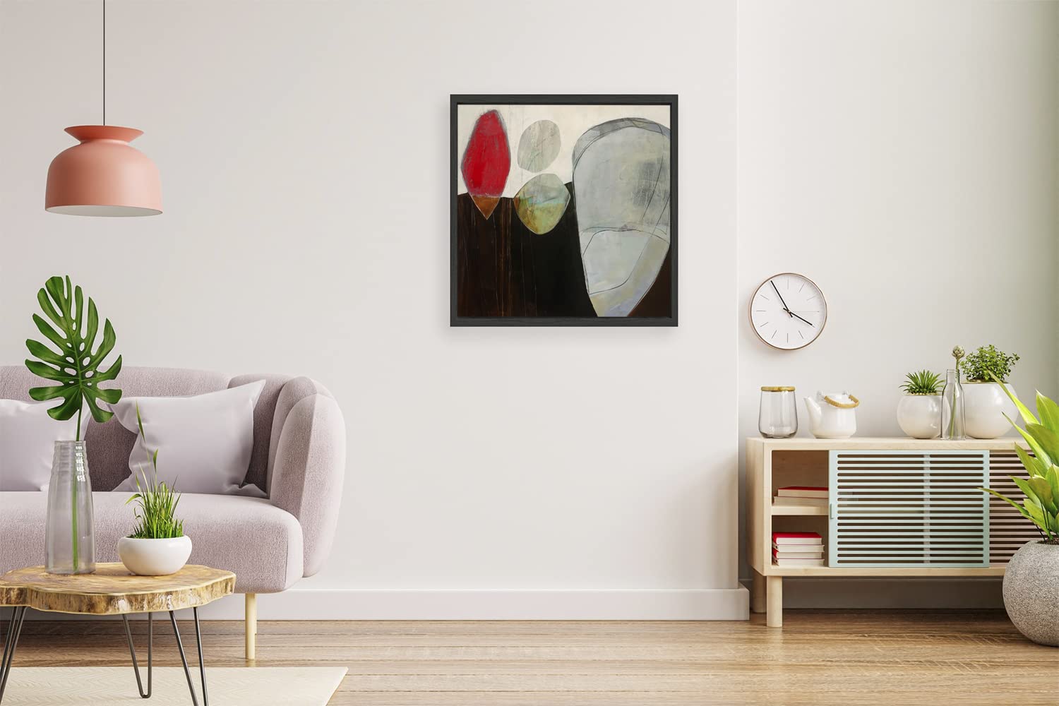 VERRE ART Printed Framed Canvas Painting for Home Decor Office Wall Studio Wall Living Room Decoration (14x14inch Black Floater) - Submerge #3