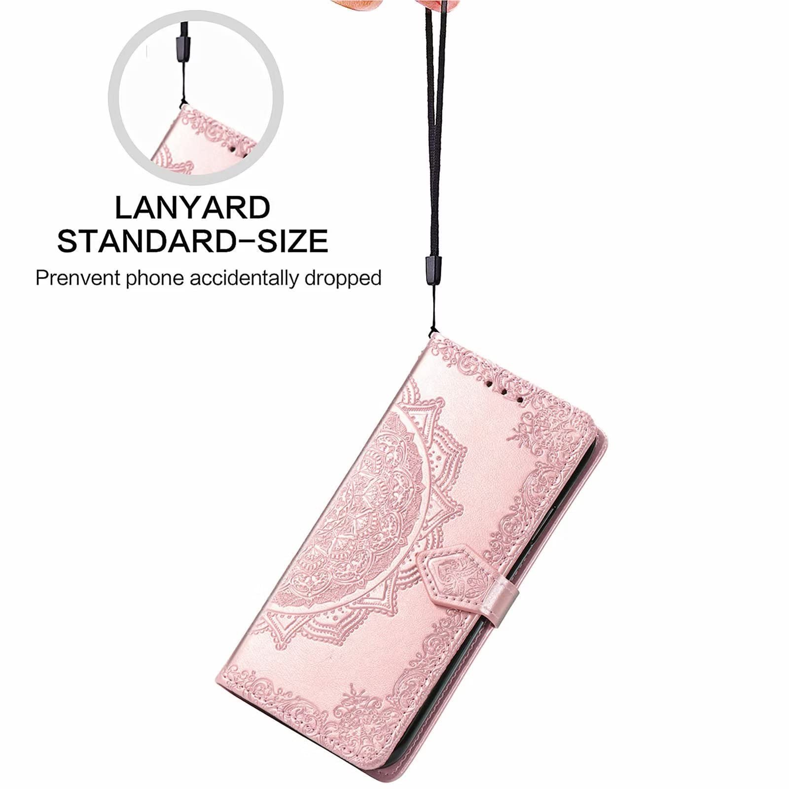 HONLEN Handyhülle Für Vivo Y76 5G – Mandala Design, PU Leder, Mit Magnetverschluss & 3 Kartenfächern