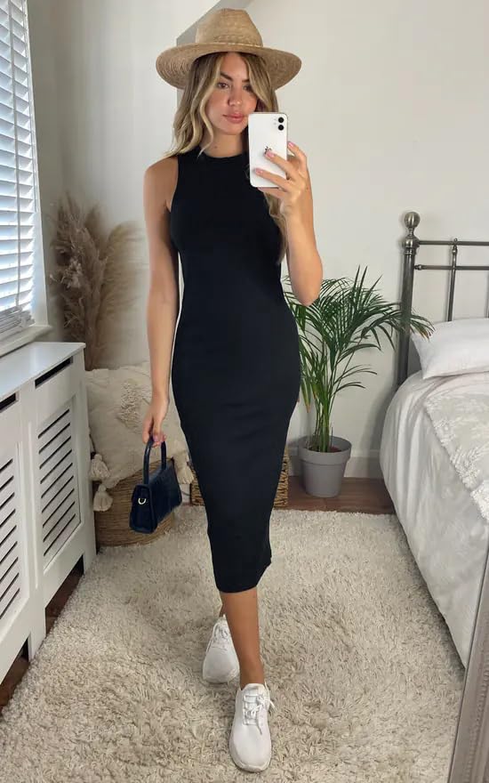 Toochki Dress For Women | Dresses For Women Dress | Black Bodycon Dress | Black Bodycon Dress | Midi Length Dresses | Lycra Bodycon Dress | One Piece Dress