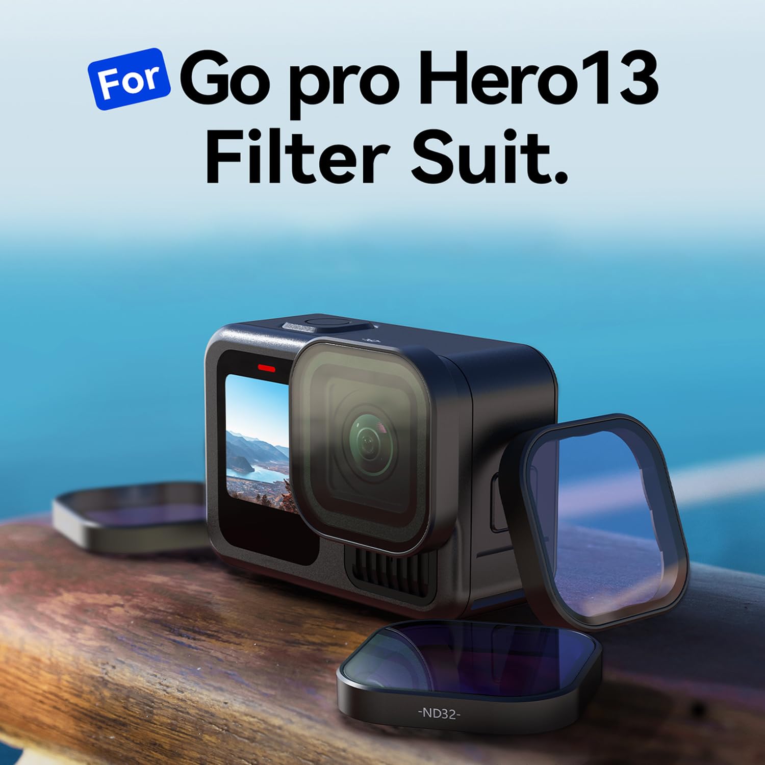 Lot de 4 filtres d'objectif CPL ND8 ND16 ND32 pour GoPro Hero 13 noir, densité neutre et filtre polarisant circulaire pour Go Pro Hero 13 Accessoires