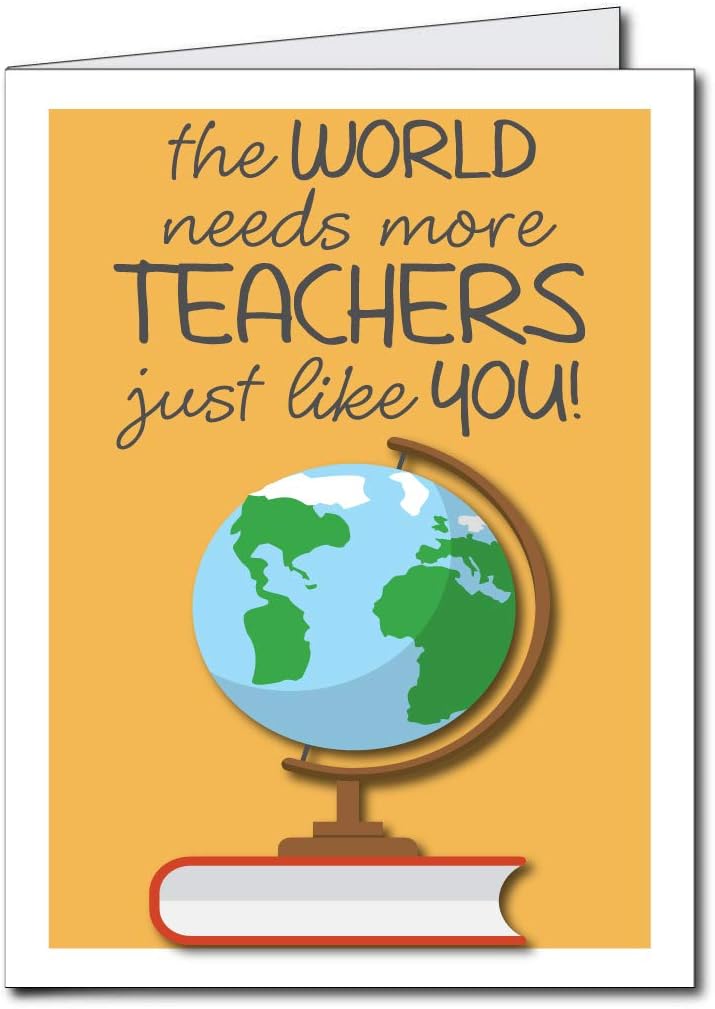 VictoryStore Jumbo Greeting Cards: 2 feet x 3 feet Giant Teacher Thank You card (The World needs more teachers just like you!) Includes an envelope