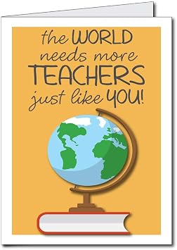 VictoryStore Jumbo Greeting Cards 2 feet x 3 feet Giant Teacher Thank You card The World needs more teachers just like you! Includes an envelope