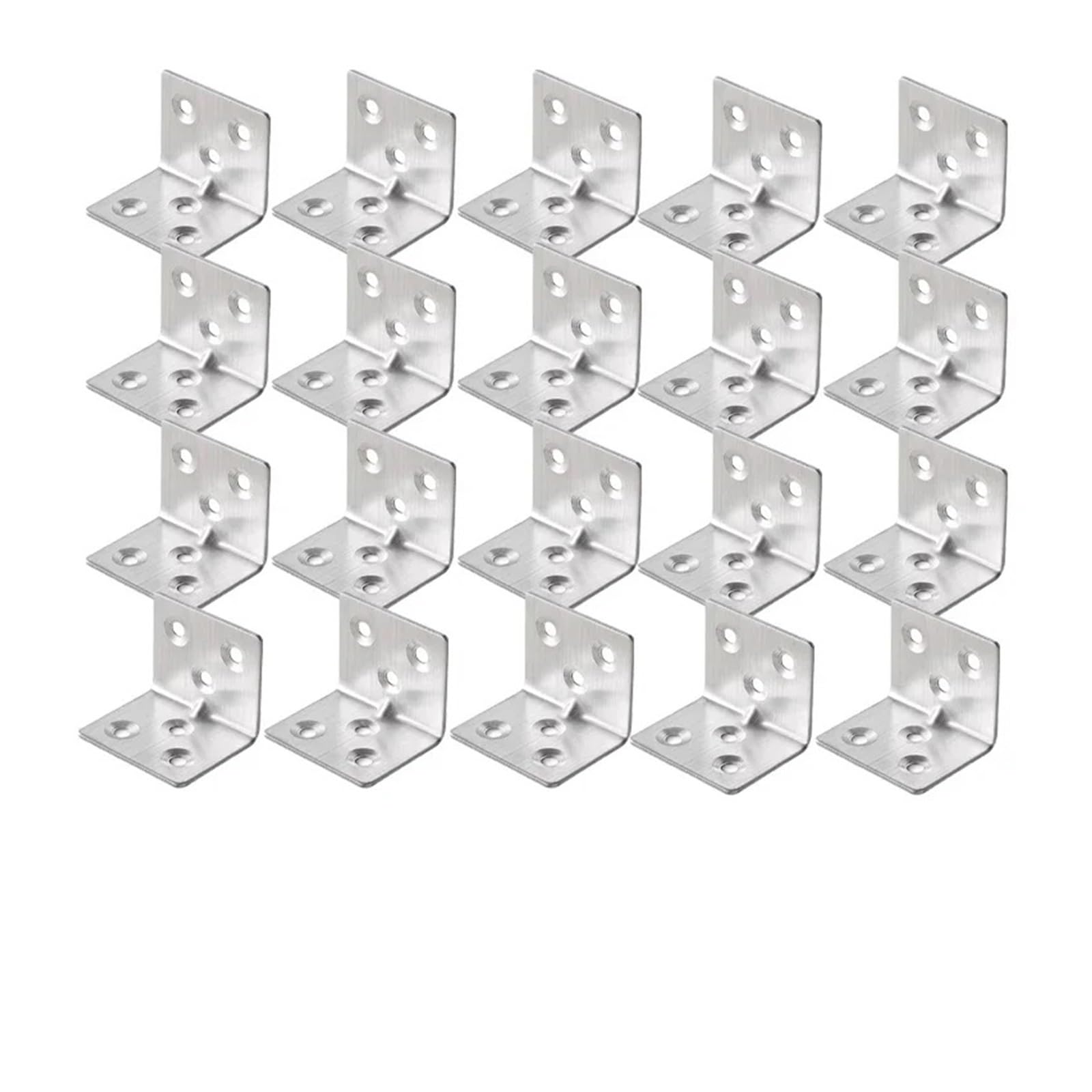 Edelstahl-Eckwinkel, 90 Grad, L-förmig, rechtwinklig, feste Klammerbefestigung for Holzmöbel, Bettgestell, Schrank Geeignet zur Möbelbefestigung(20PCS-(6 Holes))