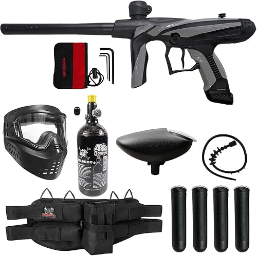 Maddog Tippmann Vantage - Marcador semiautomático de pistola de paintball plateada calibre .68