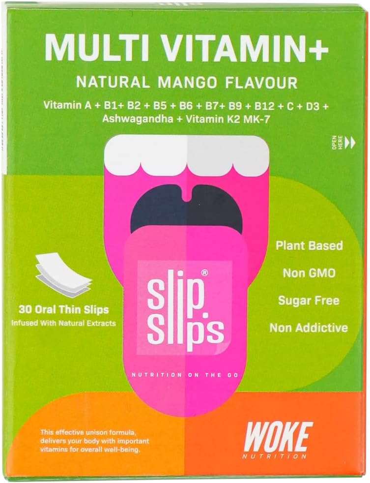 WOKE NUTRITION Slip Slip's Multivitamin + Oral Strips, Pack of 30 Strips