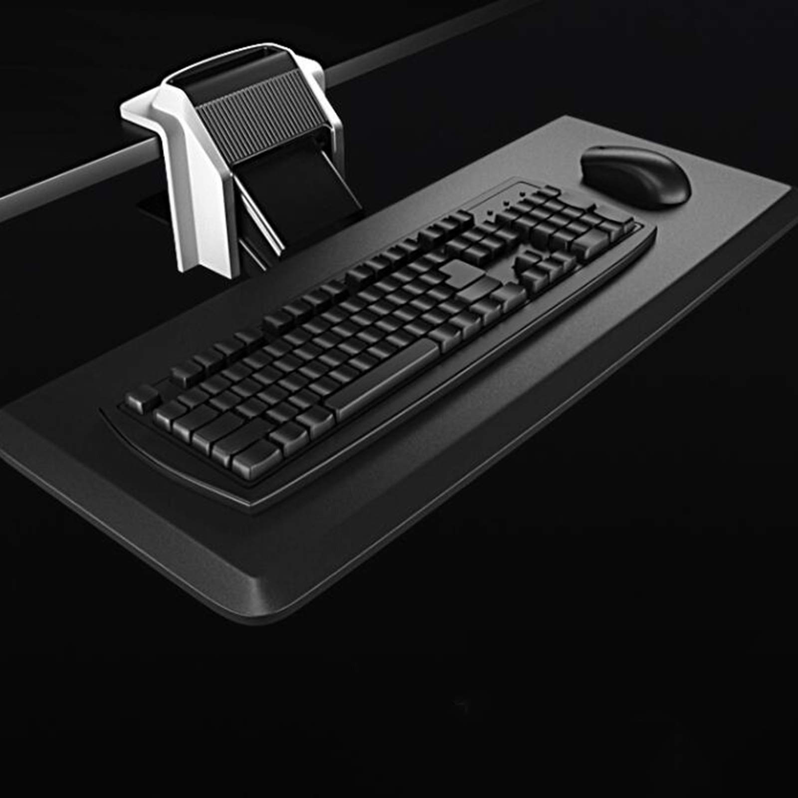 Ergonomia Szuflada Na Klawiaturę Pod Biurkiem, Regulowana Półka Na Klawiaturę, Klawiatura Komputerowa I Podstawka Pod Mysz, Szuflada Na Klawiaturę, Regulowana Wysokość/Kąt Nachylenia (Czarny)