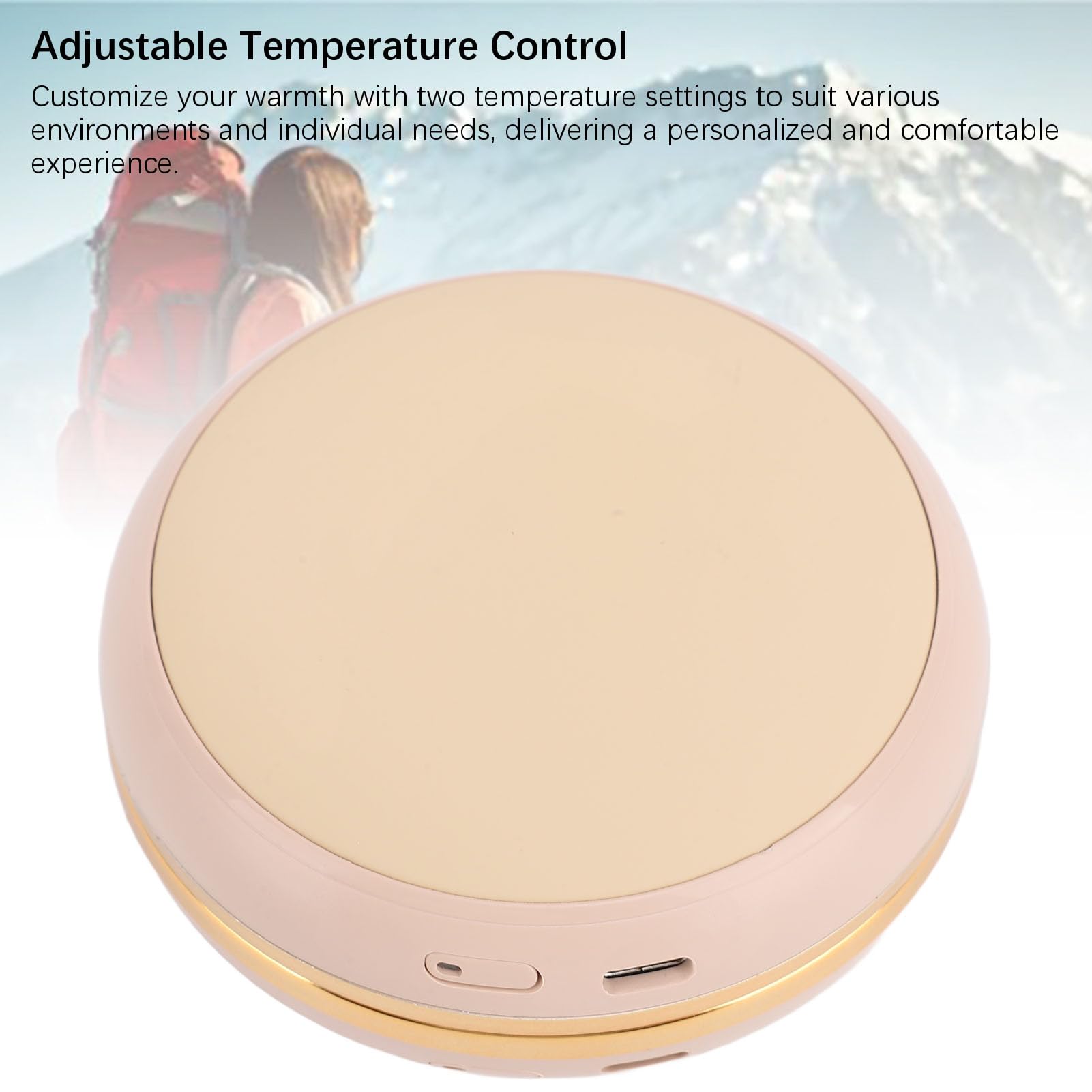 POENVFPO Scaldamani USB, 2 Impostazioni di Temperatura Riscaldamento Rapido 10000mAh Power Bank con Specchio Integrato, per Viaggi Invernali All'aperto e Ritocchi Trucco