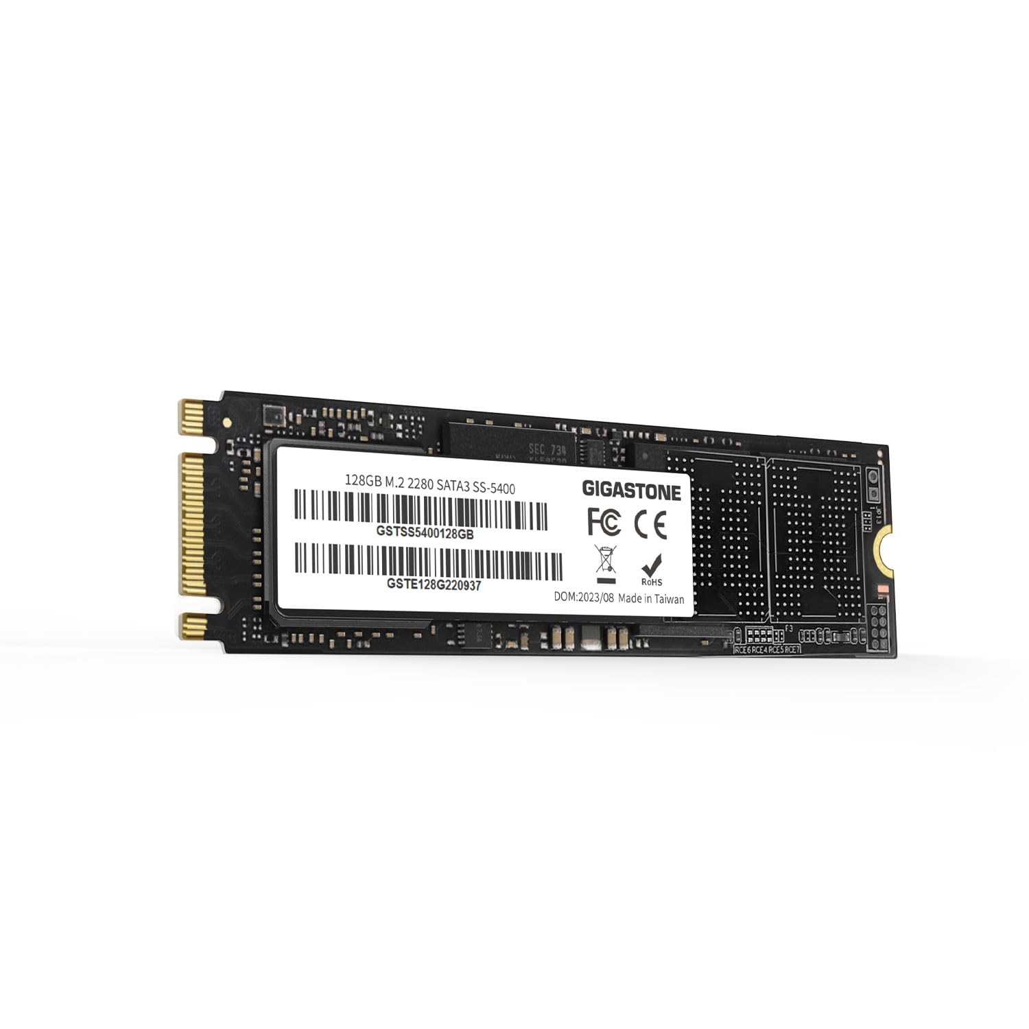 GigastoneM.2 SSD 128GB SATA III 500MB/s Upgrade Laptop PC Memory and Storage M.2 2280 Internal Solid State Hard Drives SLC Cache 3D NAND Increase Performance