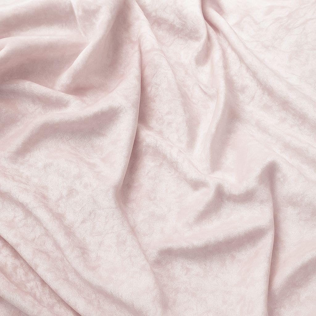 Light Pink Crushed Velvet Upholstery Fabric – 150cm (59") Wide, 6 Metre Length, 180gsm - Soft Luxury Material by The Metre – Ideal for Curtains, Cushions, Furniture, Crafts & Décor