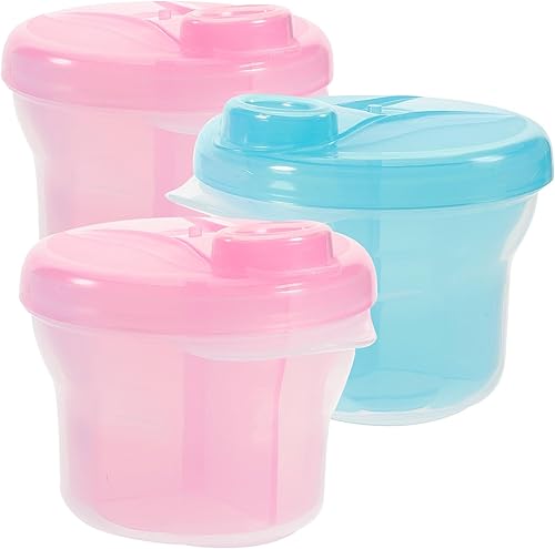 Miniatura 9 de Healifty Caja de 3 piezas Contenedor de almacenamiento de aperitivos, contenedor de almacenamiento de leche, dispensador de fórmula portátil,