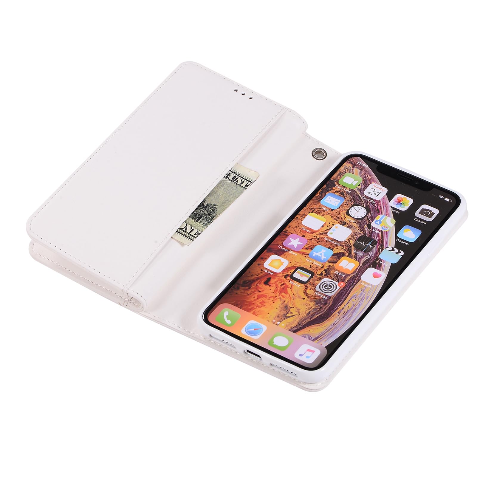 Błyszczące etui do iPhone 16 Pro Max / 16 Pro / 16 Plus/16, portmonetka na telefon komórkowy, klapka, skórzane etui z dużą przestrzenią na karty, fioletowe, 16 Plus