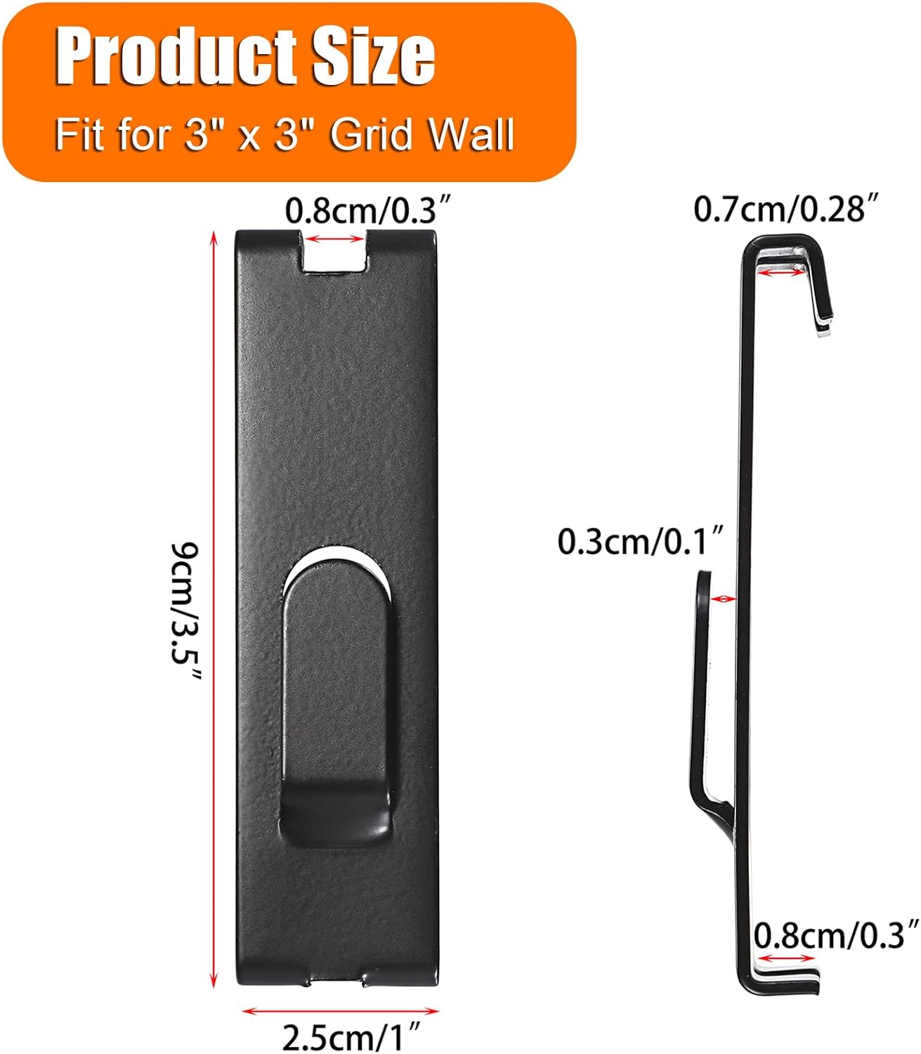 KoKone 35 Pack Metal Grid Wall Hooks Utility Notch Hook for Pictures Frame | Black, Grid Wall Hanger Grid Panel Accessories for Storing or Displaying for Photo Frame Painting Arts Center