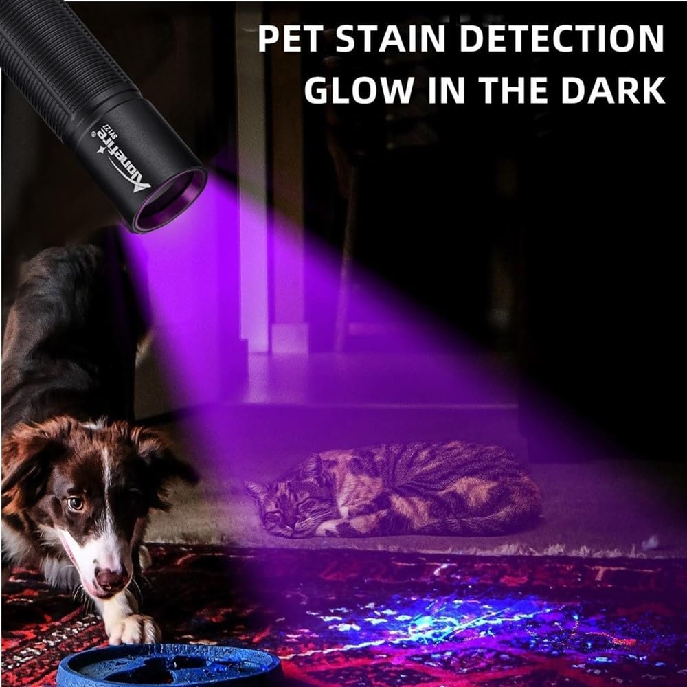 Alonefire SV127 Torcia UV LED Piccolo Professionale 365nm USB C Ricaricabile Mini Lampada Ultravioletti per Resina, Pesca, Fluoresceina, Rilevatore di Urina,Minerali con Batteria Incorporata