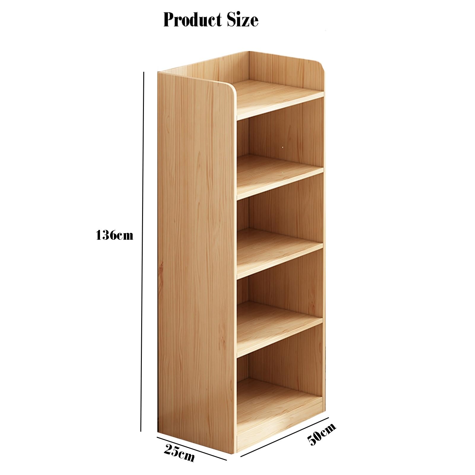 Bookshelves,4 Layers Open Shelf Bookcase,Wood Corner Rack,for