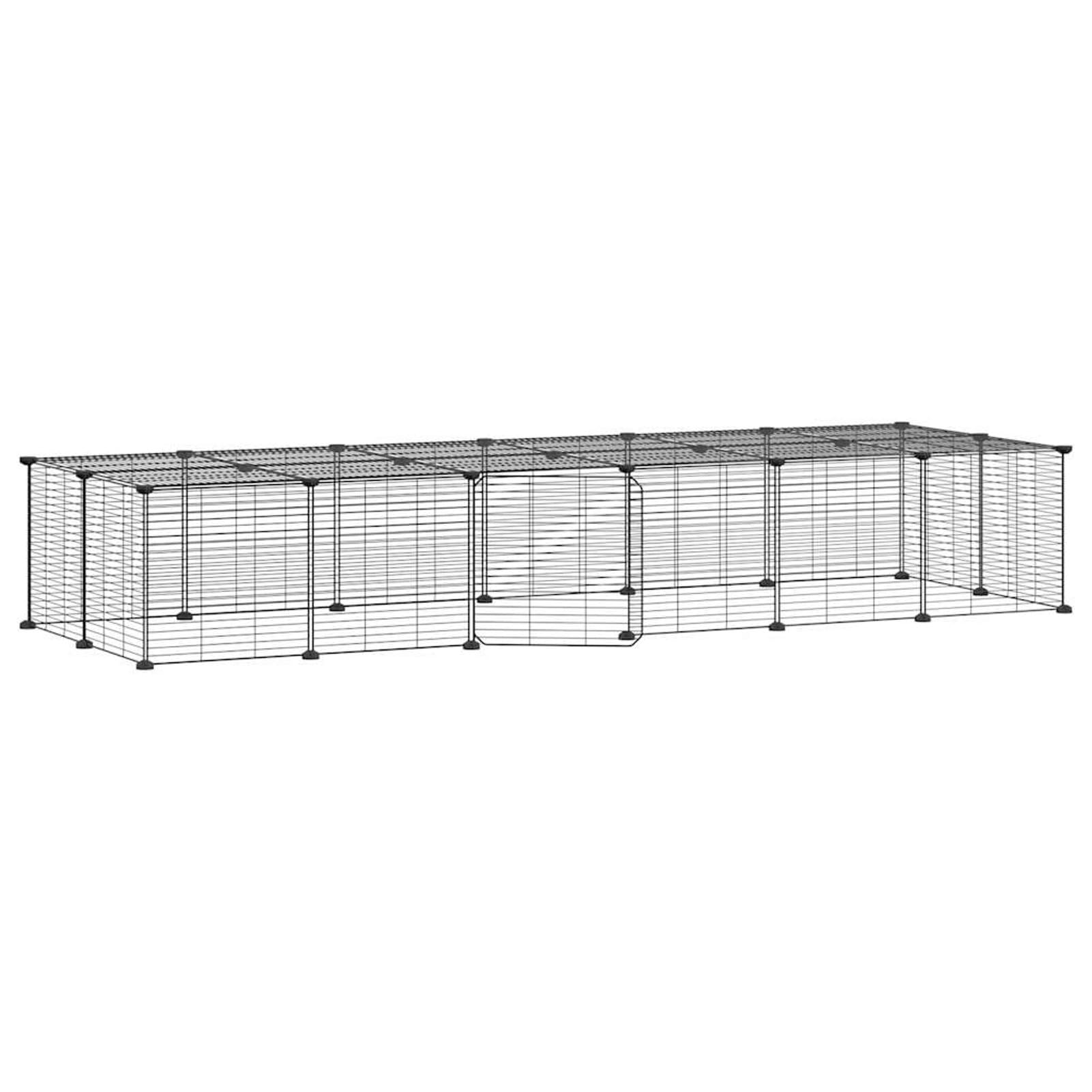 ShGaxin Jaula para Mascotas de 28 Paneles Puerta, Jaulas para Conejos, Jaula Cobaya, Valla para Mascotas, Recinto para Conejos, Parque para Conejos, Cosas para Conejos, Acero Negro 35x35 cm
