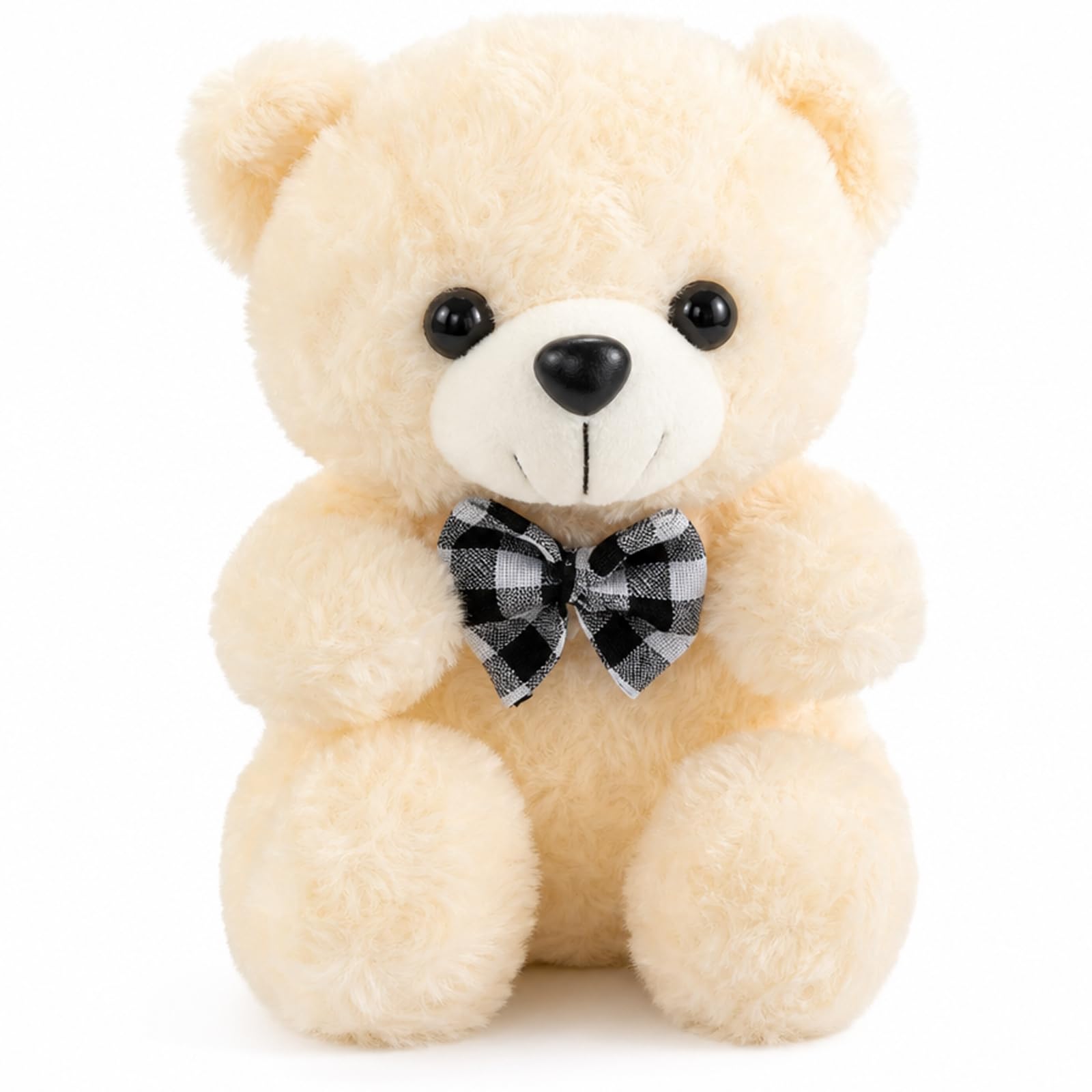 RJFUJP Small Teddy Bear, Adorable Bow-Tie Stuffed Animal, Soft Plush Companion for Emotional Support and Home Decor, for Birthdays and Special Occasions