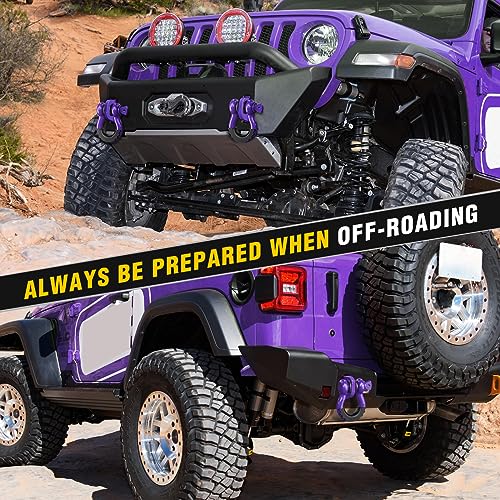 Image of Nilight 2 Pack 3 /4 inch D-Ring Shackle with 7 /8 inch Screw Pin 41,887lbs Break Strength, Heavy Duty Off Road Recovery Shackle with Isolators Washers for Use with Tow Strap, Winch, Off-Road Truck Vehicle