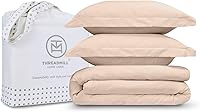 Vista 24 de Threadmill - Juego de funda de edredón de tamaño individual y color beige, funda de edredón transpirable, juego de 2 piezas de funda de edredón