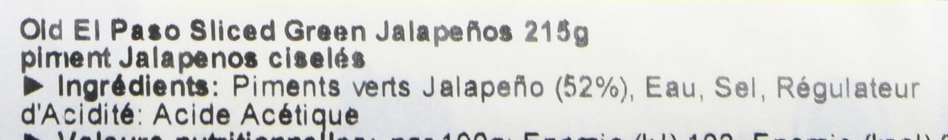 Old El Paso Piment Jalapenos Ciselés 215 g - Lot de 6