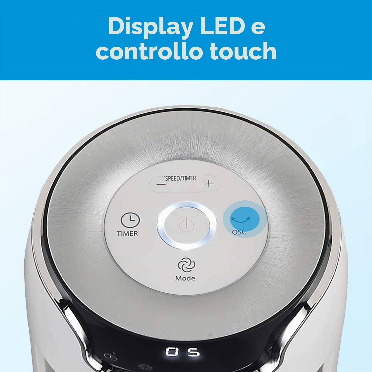 Midea FZ10-16AR Ventilatore a torre con telecomando, 110 cm, con oscillazione 60°, 6 livelli di velocità, 3 ventilazioni, timer 12H, bianco